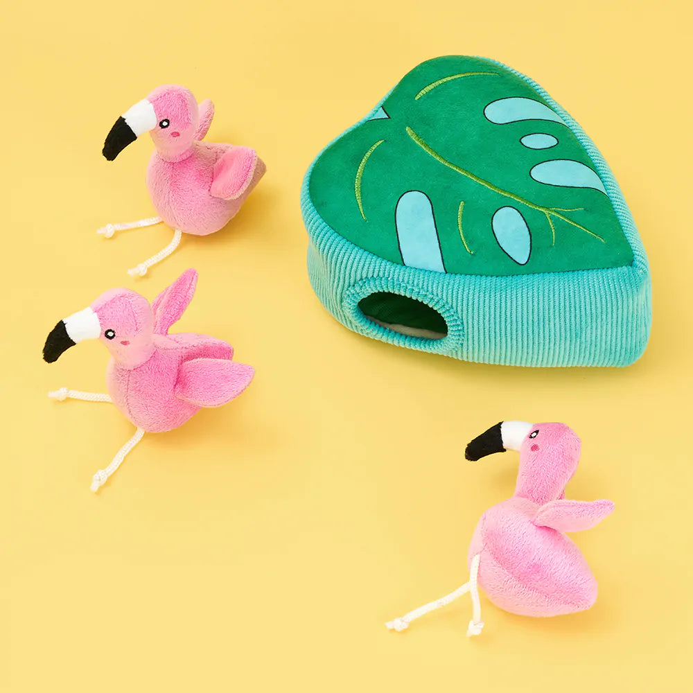 Zippy Burrow Flamingos in Monstera