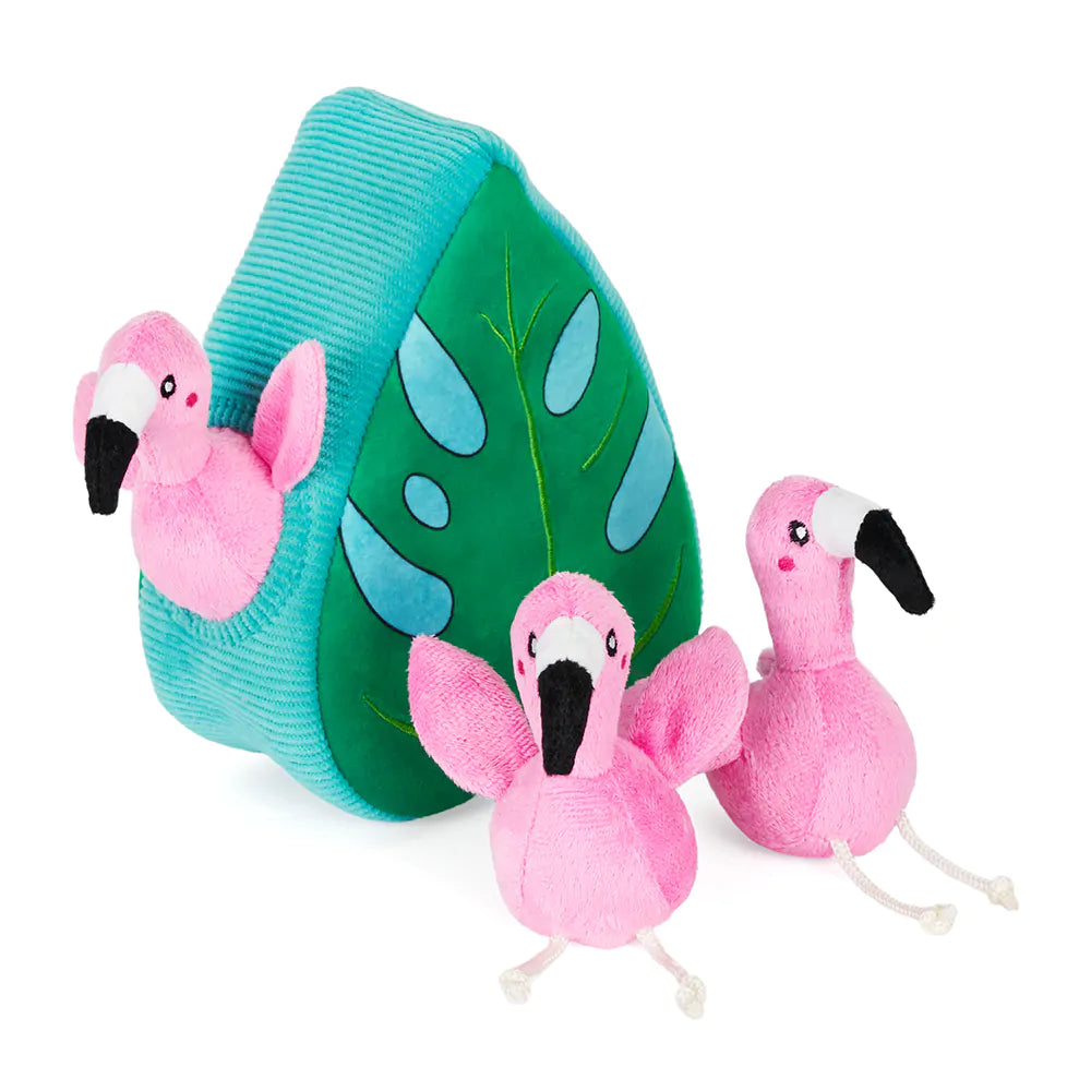Zippy Burrow Flamingos in Monstera