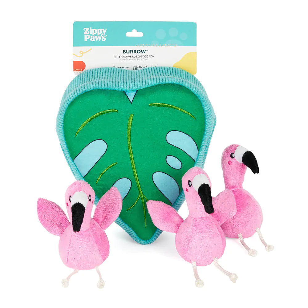 Zippy Burrow Flamingos in Monstera